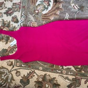 Babaton Sculpt Knit Squareneck Mini Dress fuchsia hot pink Small/Sm never worn